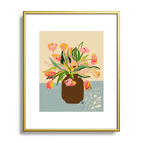 sandrapoliakov TULIPS I Metal Framed Art Print