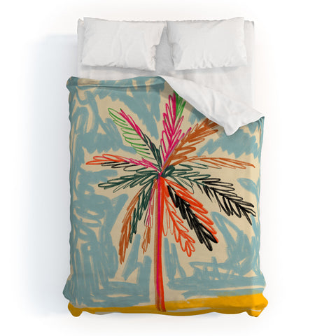 sandrapoliakov VACATION PALM TREE Duvet Cover
