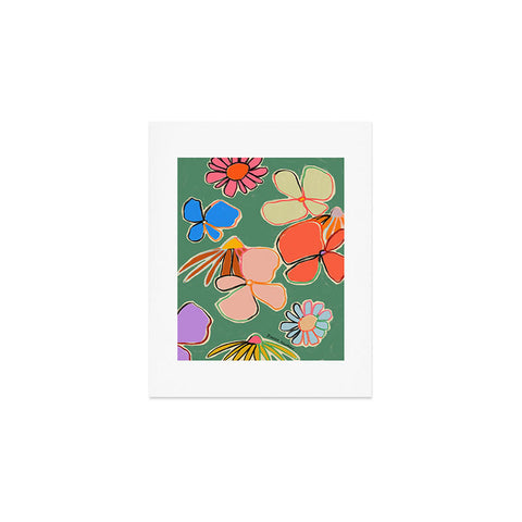 sandrapoliakov VINTAGE GARDEN GREEN Art Print