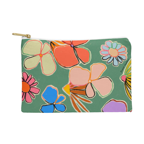 sandrapoliakov VINTAGE GARDEN GREEN Pouch