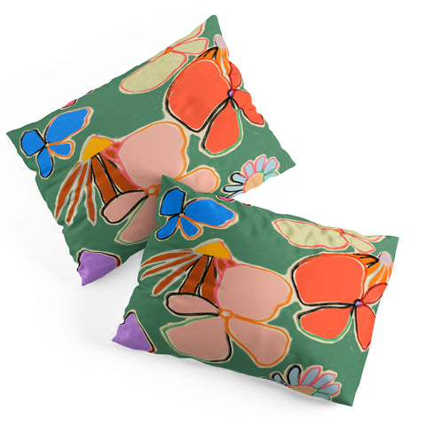 sandrapoliakov VINTAGE GARDEN GREEN Pillow Shams