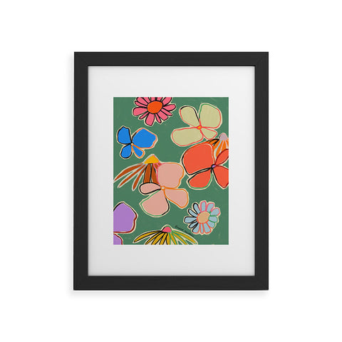 sandrapoliakov VINTAGE GARDEN GREEN Framed Art Print