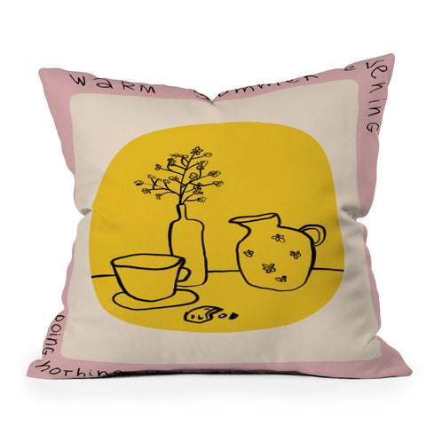sandrapoliakov WARM SUMMER EVENING DOING NOTHING Outdoor Throw Pillow