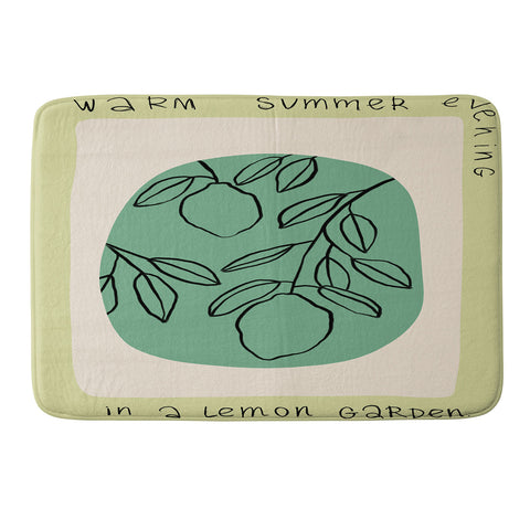 sandrapoliakov WARM SUMMER EVENING LEMON Memory Foam Bath Mat
