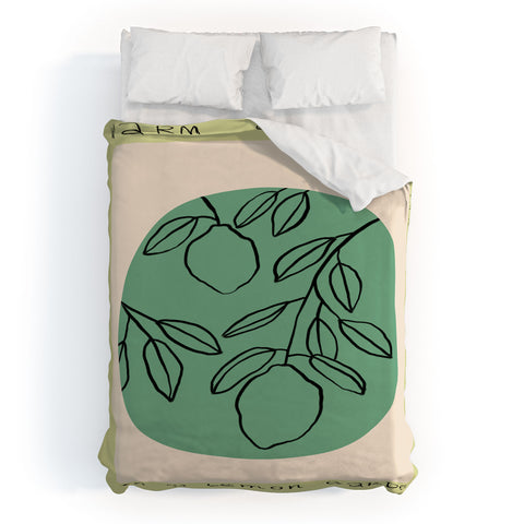 sandrapoliakov WARM SUMMER EVENING LEMON Duvet Cover