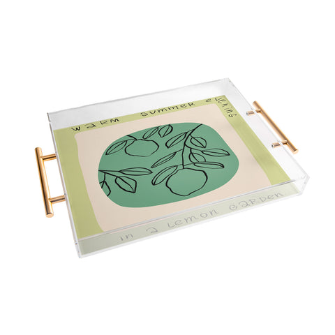 sandrapoliakov WARM SUMMER EVENING LEMON Acrylic Tray