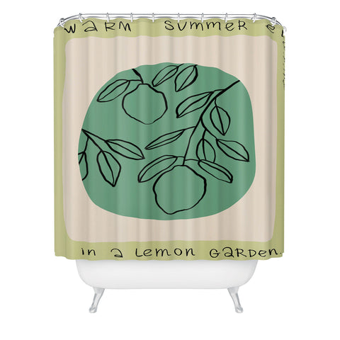 sandrapoliakov WARM SUMMER EVENING LEMON Shower Curtain
