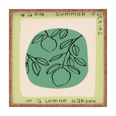 sandrapoliakov WARM SUMMER EVENING LEMON Square Tray