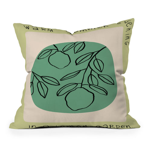 sandrapoliakov WARM SUMMER EVENING LEMON Throw Pillow