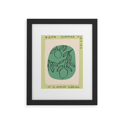 sandrapoliakov WARM SUMMER EVENING LEMON Framed Art Print