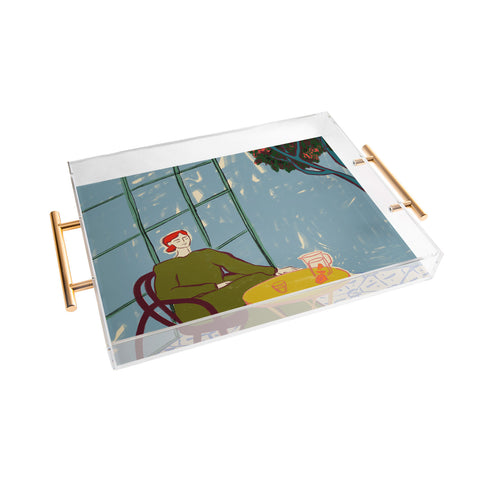 sandrapoliakov WOMAN UNDER A TREE Acrylic Tray