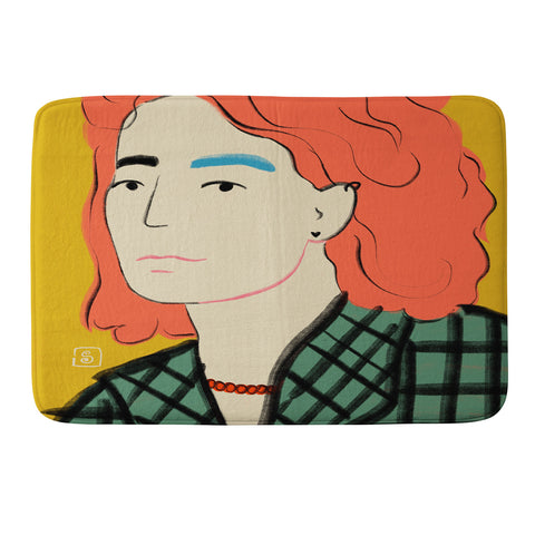 sandrapoliakov WOOL COAT GIRL Memory Foam Bath Mat