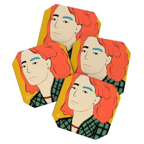 sandrapoliakov WOOL COAT GIRL Coaster Set