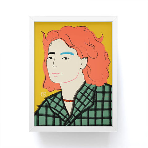 sandrapoliakov WOOL COAT GIRL Framed Mini Art Print