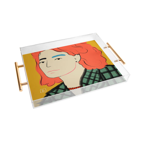 sandrapoliakov WOOL COAT GIRL Acrylic Tray