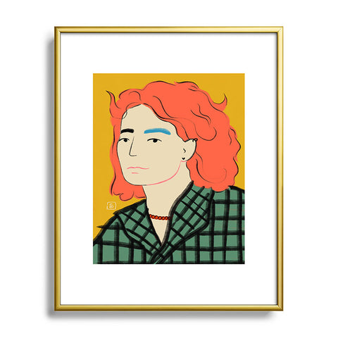 sandrapoliakov WOOL COAT GIRL Metal Framed Art Print