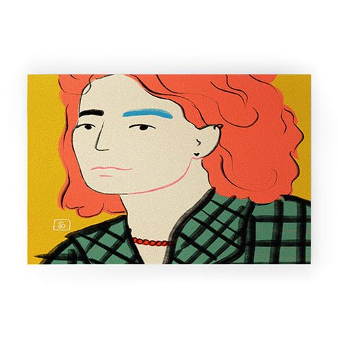 sandrapoliakov WOOL COAT GIRL Welcome Mat