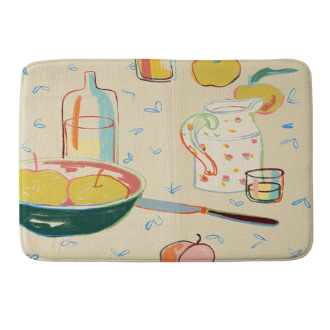 sandrapoliakov YELLOW APPLES I Memory Foam Bath Mat