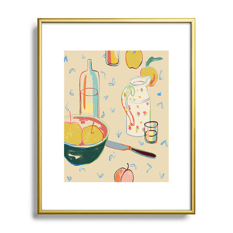 sandrapoliakov YELLOW APPLES I Metal Framed Art Print