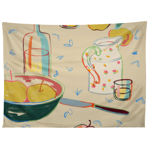 sandrapoliakov YELLOW APPLES I Tapestry