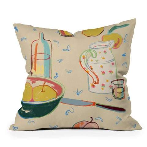 sandrapoliakov YELLOW APPLES I Throw Pillow