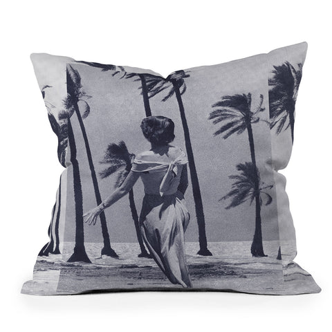 Sarah Eisenlohr Tropical Storm in Purple Outdoor Throw Pillow