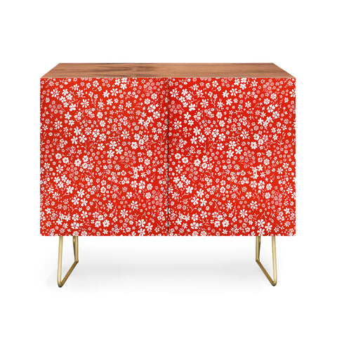 Schatzi Brown Agatha Floral Apple Red Credenza