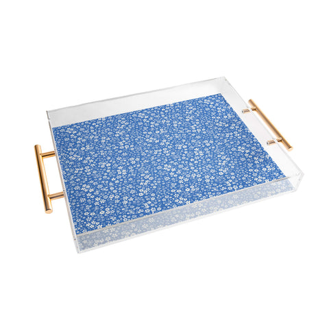 Schatzi Brown Agatha Floral Bluebell Acrylic Tray