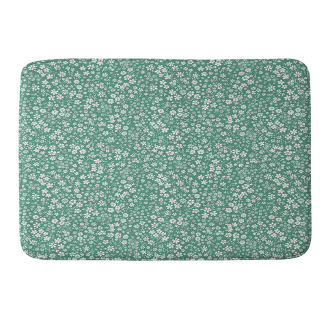 Schatzi Brown Agatha Floral Green Memory Foam Bath Mat