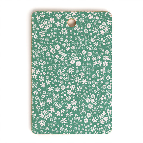Schatzi Brown Agatha Floral Green Cutting Board Rectangle