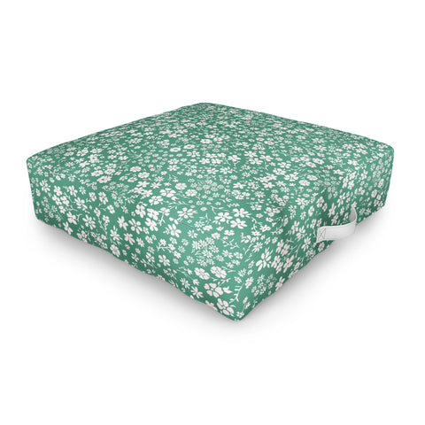Schatzi Brown Agatha Floral Green Outdoor Floor Cushion