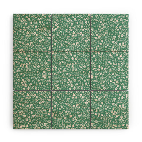 Schatzi Brown Agatha Floral Green Wood Wall Mural