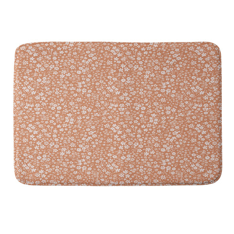 Schatzi Brown Agatha Floral Peach Memory Foam Bath Mat