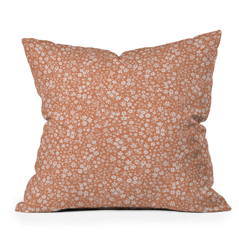 Schatzi Brown Agatha Floral Peach Throw Pillow
