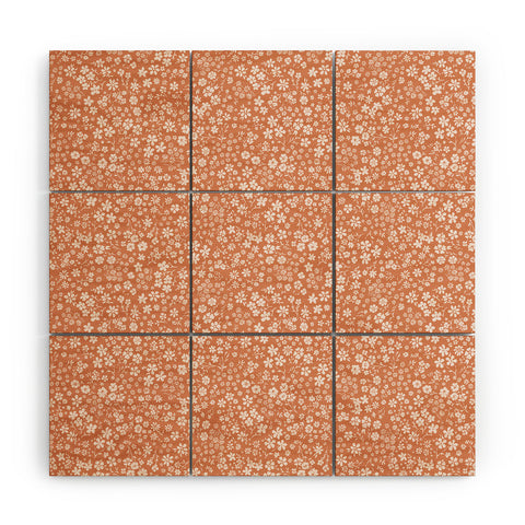 Schatzi Brown Agatha Floral Peach Wood Wall Mural
