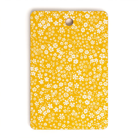 Schatzi Brown Agatha Floral Yellow Cutting Board Rectangle