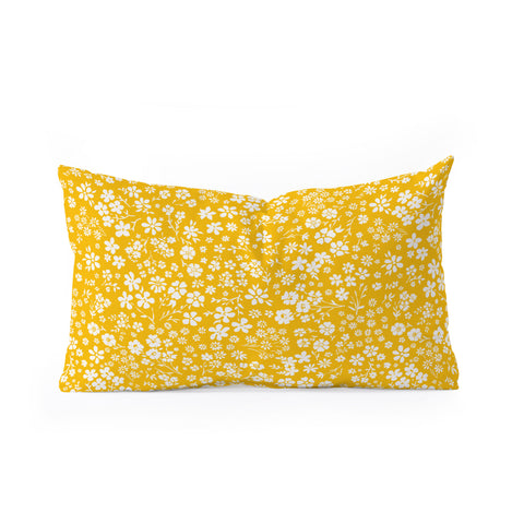 Schatzi Brown Agatha Floral Yellow Oblong Throw Pillow