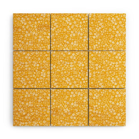 Schatzi Brown Agatha Floral Yellow Wood Wall Mural