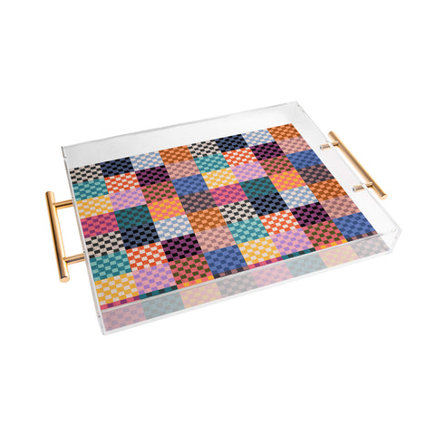 Schatzi Brown Alice Check Multi Acrylic Tray