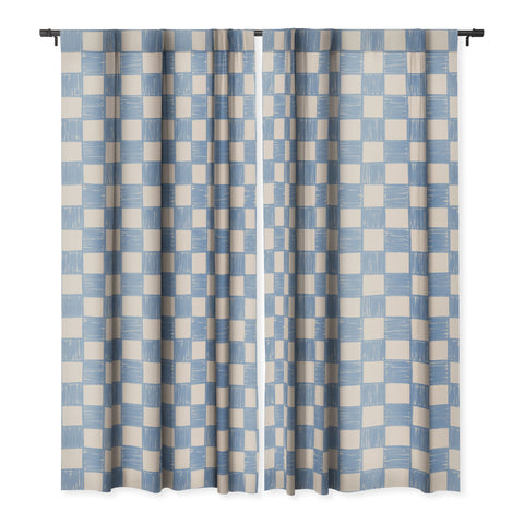 Schatzi Brown Alice Check Powder Blackout Window Curtain