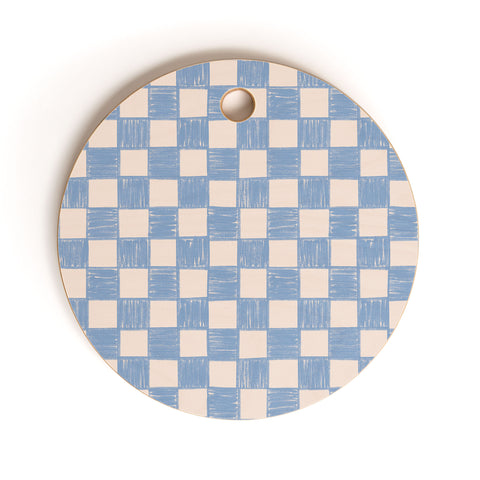 Schatzi Brown Alice Check Powder Cutting Board Round