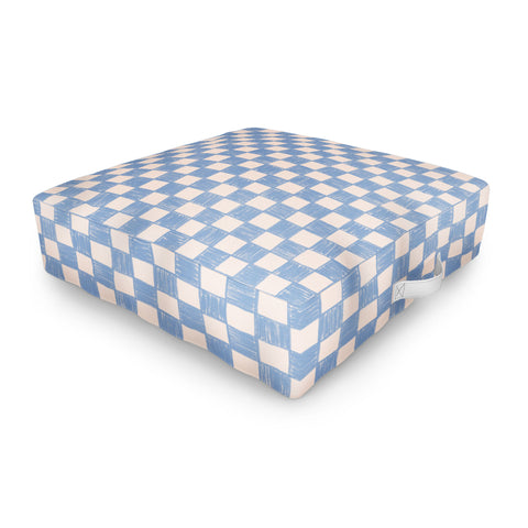 Schatzi Brown Alice Check Powder Outdoor Floor Cushion