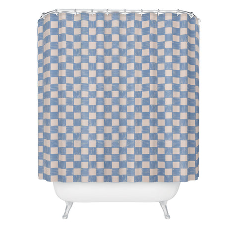 Schatzi Brown Alice Check Powder Shower Curtain
