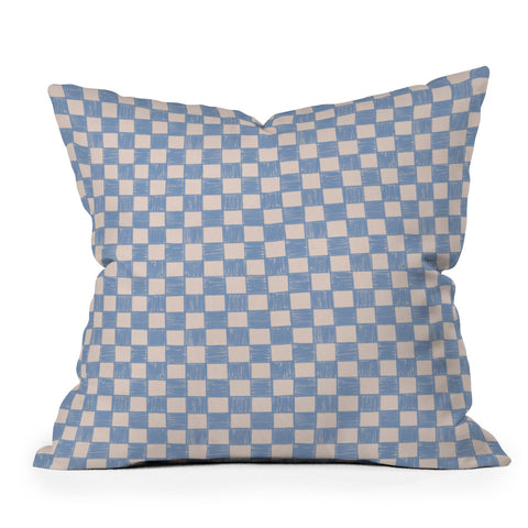 Schatzi Brown Alice Check Powder Outdoor Throw Pillow
