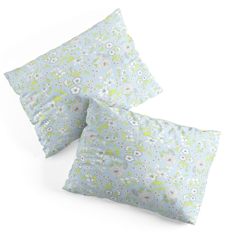 Schatzi Brown Audrey Floral Ice Blue Pillow Shams