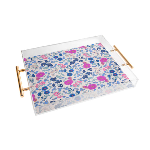 Schatzi Brown Audrey Floral Magenta Acrylic Tray