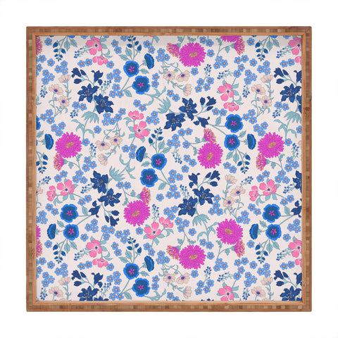 Schatzi Brown Audrey Floral Magenta Square Tray