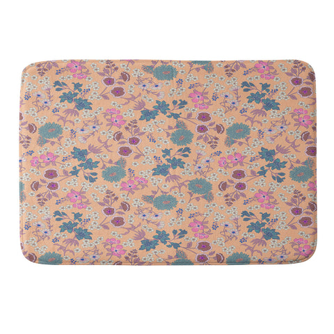 Schatzi Brown Audrey Floral Peach Fuzz Memory Foam Bath Mat