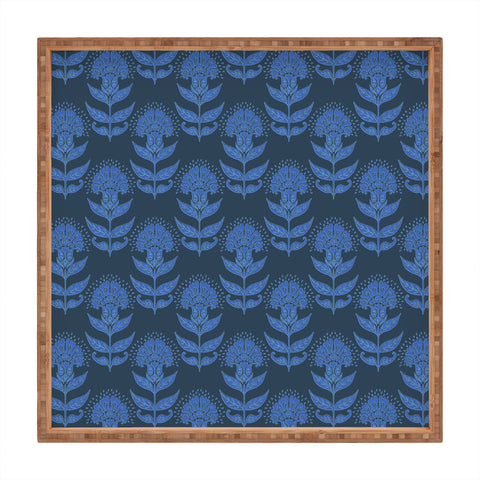 Schatzi Brown Aurelia Floral Blue Square Tray