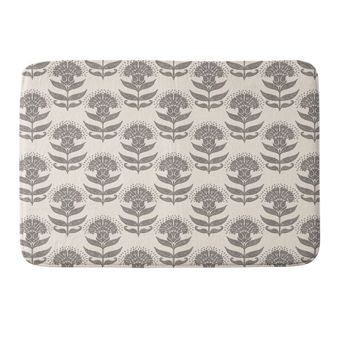 Schatzi Brown Aurelia Floral Gray Memory Foam Bath Mat